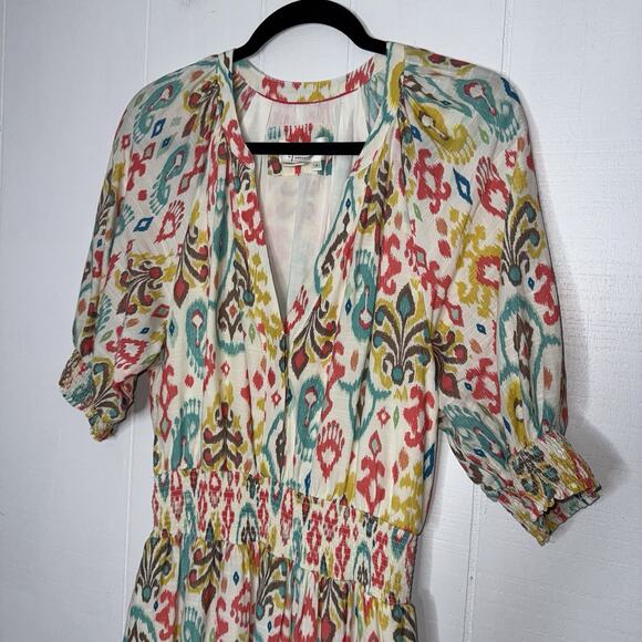 Anthropologie Women’s Felipa Midi Maxi Dress Ikat Print Size Medium - Picture 5 of 7